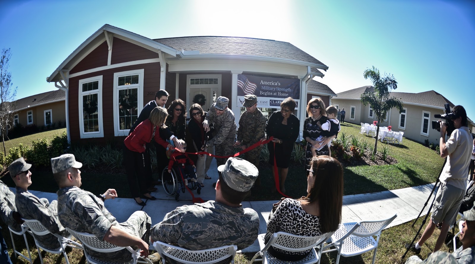 Guests gathering for the Billie's House grand opening